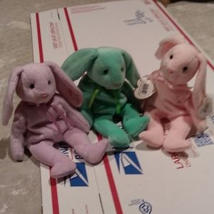 Ty Trio Rare Retired Vintage Bunnies-Difficult Find!